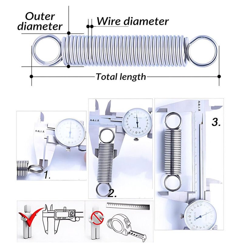 A2 Stainless Steel Extension Springs 0 4x4x70mm 15pcs Hook Ends 15 300mm - Image 3